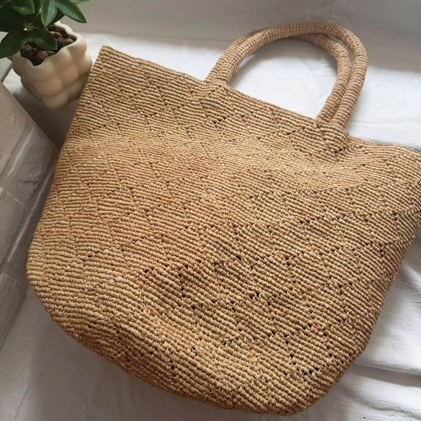 Fashion Style Ins Crochet Hand - Women'S Raffia Bags ulasan dan harga