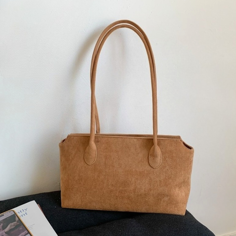 Vintage-Inspired Brown Suede A - Women Hand Bags For Office ulasan dan harga